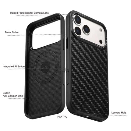 Denior A26 Genuine Leather Woven Texture Magnetic Phone Case, For iPhone 17 Pro Max, For iPhone 17 Pro, For iPhone 16 Pro Max, For iPhone 16 Pro, For iPhone 15 Pro Max, For iPhone 15 Pro