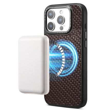 Denior A26 Genuine Leather Woven Texture Magnetic Phone Case, For iPhone 17 Pro Max, For iPhone 17 Pro, For iPhone 16 Pro Max, For iPhone 16 Pro, For iPhone 15 Pro Max, For iPhone 15 Pro