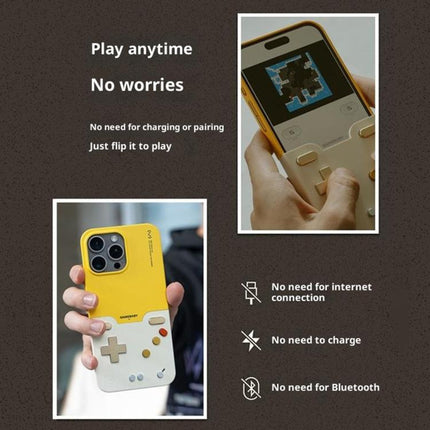 BitmoLab GAMEBABY Retro Handheld Game Console Design Phone Case, For iPhone 17 Pro Max, For iPhone 17 Pro, For iPhone 17, For iPhone 16 Pro Max, For iPhone 15 Pro Max