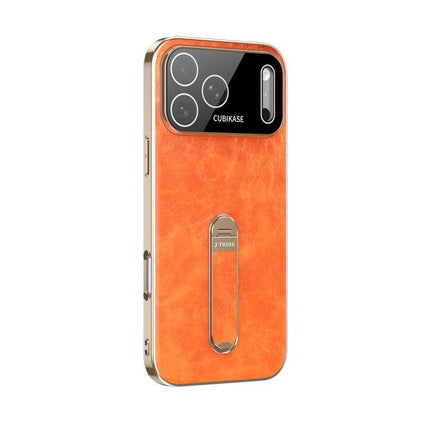 J TRIBE Holder Oil Wax Texture Vegan Leather Phone Case, For iPhone 17 Pro Max, For iPhone 17 Pro