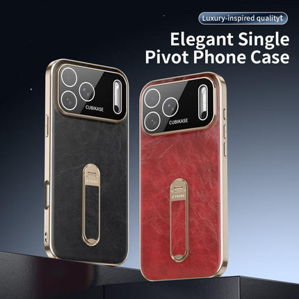 J TRIBE Holder Oil Wax Texture Vegan Leather Phone Case, For iPhone 17 Pro Max, For iPhone 17 Pro