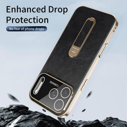 J TRIBE Holder Oil Wax Texture Vegan Leather Phone Case, For iPhone 17 Pro Max, For iPhone 17 Pro