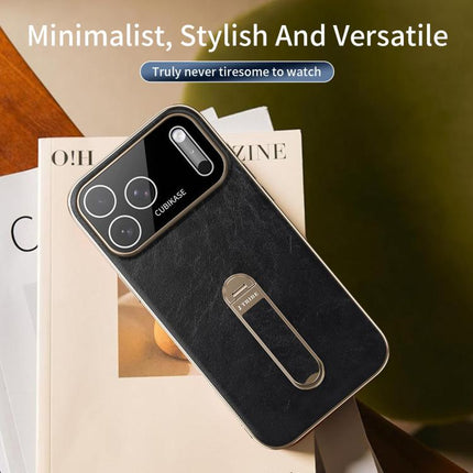 J TRIBE Holder Oil Wax Texture Vegan Leather Phone Case, For iPhone 17 Pro Max, For iPhone 17 Pro