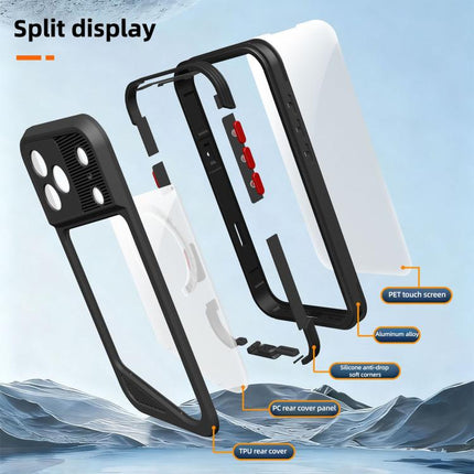 RedPepper GTM Series IP68 Waterproof Magnetic Diving Phone Case, For iPhone 17 Pro Max, For iPhone 17 Pro, For iPhone 17, For iPhone Air