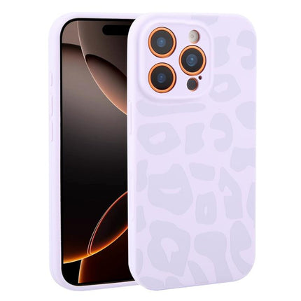 Precision Hole Leopard Print Liquid Silicone Phone Case, For iPhone 16 Pro Max, For iPhone 16 Pro