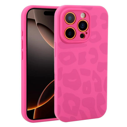 Precision Hole Leopard Print Liquid Silicone Phone Case, For iPhone 16 Pro Max, For iPhone 16 Pro