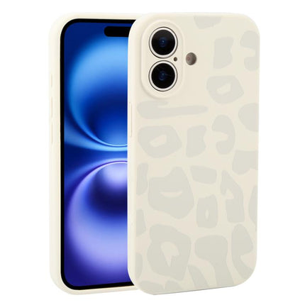 Precision Hole Leopard Print Liquid Silicone Phone Case, For iPhone 16 Plus, For iPhone 16