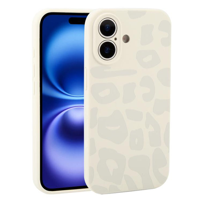 Precision Hole Leopard Print Liquid Silicone Phone Case, For iPhone 16 Plus, For iPhone 16