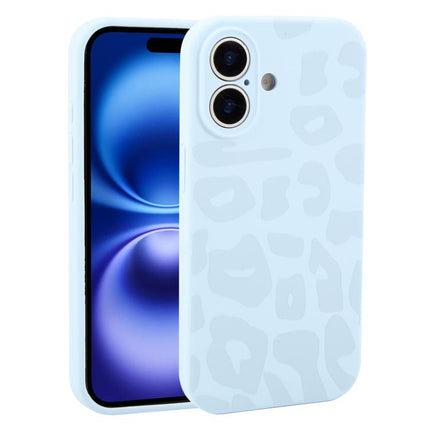 Precision Hole Leopard Print Liquid Silicone Phone Case, For iPhone 16 Plus, For iPhone 16