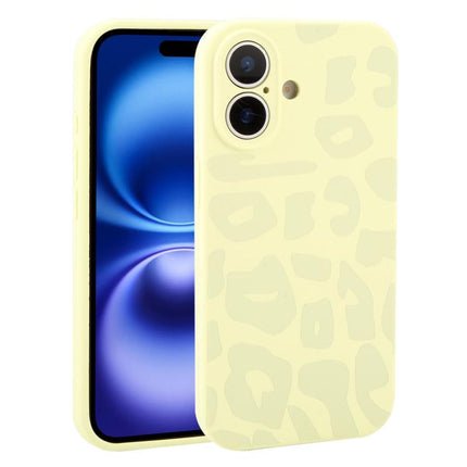 Precision Hole Leopard Print Liquid Silicone Phone Case, For iPhone 16 Plus, For iPhone 16