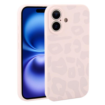 Precision Hole Leopard Print Liquid Silicone Phone Case, For iPhone 16 Plus, For iPhone 16