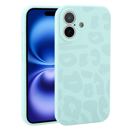 Precision Hole Leopard Print Liquid Silicone Phone Case, For iPhone 16 Plus, For iPhone 16