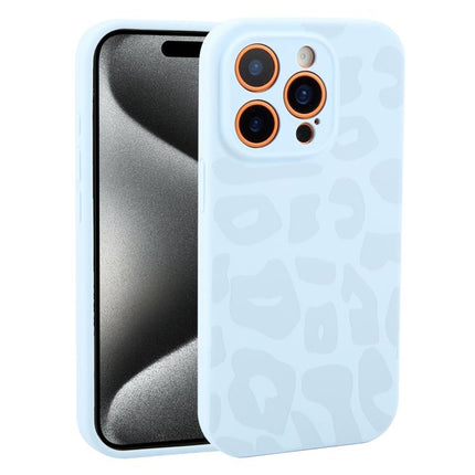 Precision Hole Leopard Print Liquid Silicone Phone Case, For iPhone 15 Pro Max, For iPhone 15 Pro