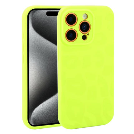 Precision Hole Leopard Print Liquid Silicone Phone Case, For iPhone 15 Pro Max, For iPhone 15 Pro