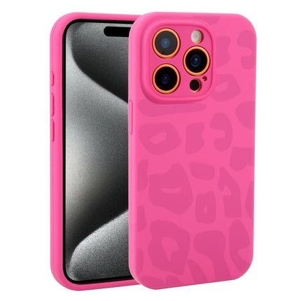 Precision Hole Leopard Print Liquid Silicone Phone Case, For iPhone 15 Pro Max, For iPhone 15 Pro