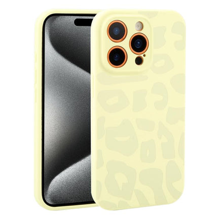 Precision Hole Leopard Print Liquid Silicone Phone Case, For iPhone 15 Pro Max, For iPhone 15 Pro