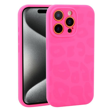 Precision Hole Leopard Print Liquid Silicone Phone Case, For iPhone 15 Pro Max, For iPhone 15 Pro