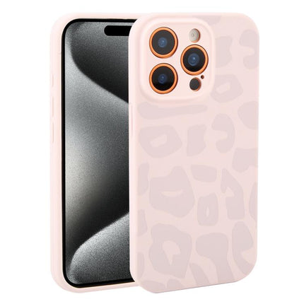 Precision Hole Leopard Print Liquid Silicone Phone Case, For iPhone 15 Pro Max, For iPhone 15 Pro