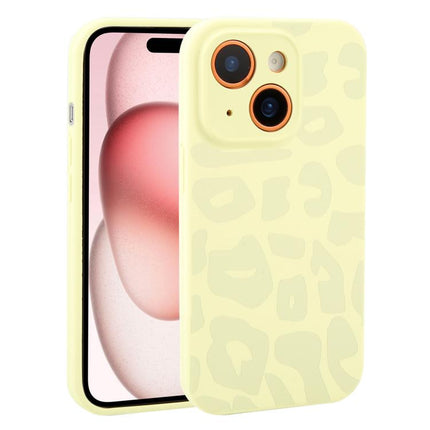 Precision Hole Leopard Print Liquid Silicone Phone Case, For iPhone 15 Plus, For iPhone 15