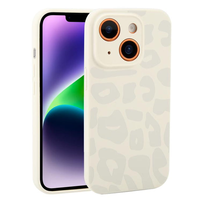 Precision Hole Leopard Print Liquid Silicone Phone Case, For iPhone 14 Plus, For iPhone 14