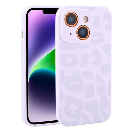 Precision Hole Leopard Print Liquid Silicone Phone Case, For iPhone 14 Plus, For iPhone 14
