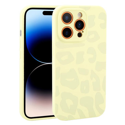 Precision Hole Leopard Print Liquid Silicone Phone Case, For iPhone 14 Pro, For iPhone 14 Pro Max