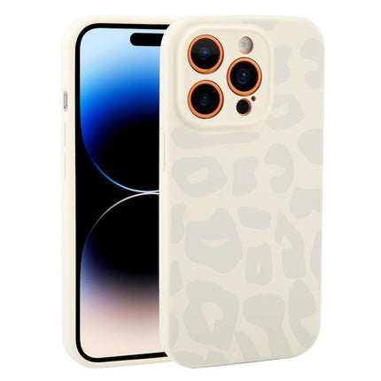 Precision Hole Leopard Print Liquid Silicone Phone Case, For iPhone 14 Pro, For iPhone 14 Pro Max