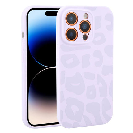 Precision Hole Leopard Print Liquid Silicone Phone Case, For iPhone 14 Pro, For iPhone 14 Pro Max