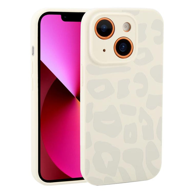 Precision Hole Leopard Print Liquid Silicone Phone Case, For iPhone 13, For iPhone 12
