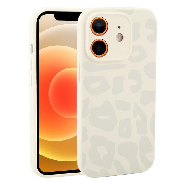 Precision Hole Leopard Print Liquid Silicone Phone Case, For iPhone 13, For iPhone 12