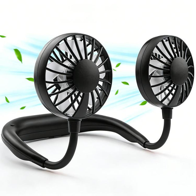 ZY-A2 Portable Neck Hanging Dual-Head Fan