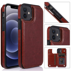 Funda de piel sintética y TPU a prueba de golpes con ranuras para tarjetas, soporte, marco de fotos y billetera, para iPhone 12 mini, para iPhone 12/12 Pro, para iPhone 12 Pro Max