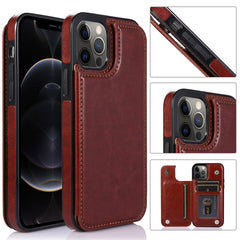 Funda de piel sintética y TPU a prueba de golpes con ranuras para tarjetas, soporte, marco de fotos y billetera, para iPhone 12 mini, para iPhone 12/12 Pro, para iPhone 12 Pro Max