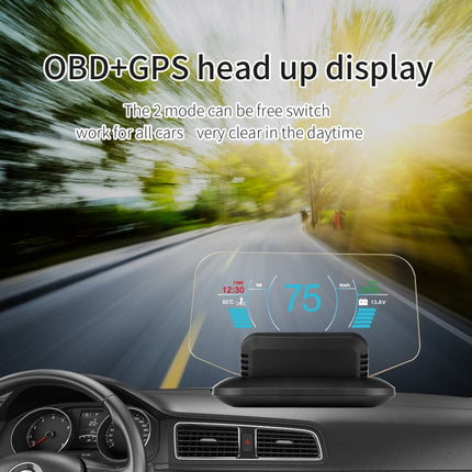C1 OBD2 + GPS Mode Car HUD Head-up Display Compass / Speed / Water Temperature / Voltage Display / Speed Alarm / Fault Alarm, C1 Without Navigation Function
