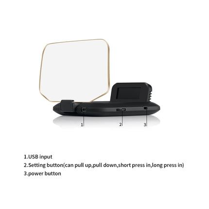 C1 OBD2 + GPS Mode Car HUD Head-up Display Compass / Speed / Water Temperature / Voltage Display / Speed Alarm / Fault Alarm, C1 Without Navigation Function