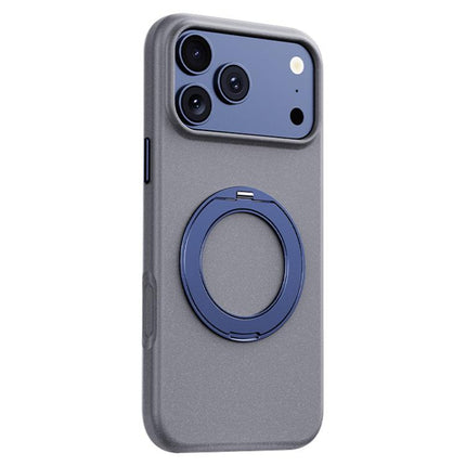 Boundless Series Rock Sand Magnetic Phone Case with 360 Degree Rotating Alloy Stand, For iPhone 17 Pro Max, For iPhone 17 Pro, For iPhone 16 Pro Max, For iPhone 16 Pro