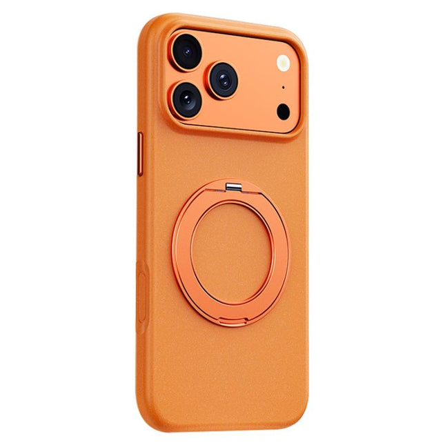 Boundless Series Rock Sand Magnetic Phone Case with 360 Degree Rotating Alloy Stand, For iPhone 17 Pro Max, For iPhone 17 Pro, For iPhone 16 Pro Max, For iPhone 16 Pro