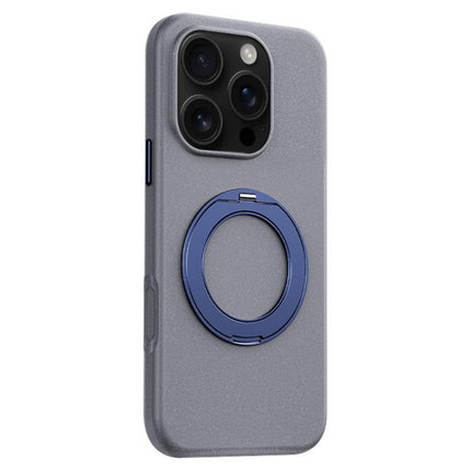 Boundless Series Rock Sand Magnetic Phone Case with 360 Degree Rotating Alloy Stand, For iPhone 17 Pro Max, For iPhone 17 Pro, For iPhone 16 Pro Max, For iPhone 16 Pro