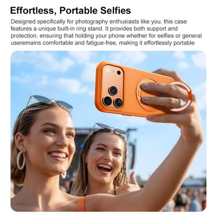 Boundless Series Rock Sand Magnetic Phone Case with 360 Degree Rotating Alloy Stand, For iPhone 17 Pro Max, For iPhone 17 Pro, For iPhone 16 Pro Max, For iPhone 16 Pro