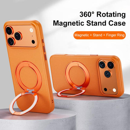 Boundless Series Rock Sand Magnetic Phone Case with 360 Degree Rotating Alloy Stand, For iPhone 17 Pro Max, For iPhone 17 Pro, For iPhone 16 Pro Max, For iPhone 16 Pro