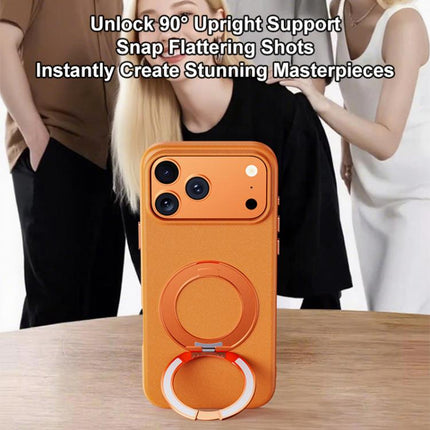 Boundless Series Rock Sand Magnetic Phone Case with 360 Degree Rotating Alloy Stand, For iPhone 17 Pro Max, For iPhone 17 Pro, For iPhone 16 Pro Max, For iPhone 16 Pro