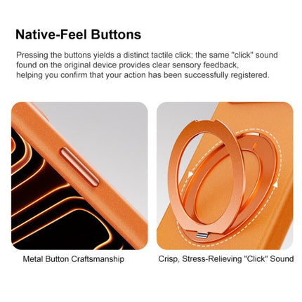 Boundless Series Rock Sand Magnetic Phone Case with 360 Degree Rotating Alloy Stand, For iPhone 17 Pro Max, For iPhone 17 Pro, For iPhone 16 Pro Max, For iPhone 16 Pro
