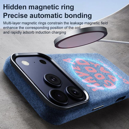 Beautiful Series Denim Texture Full Coverage Magnetic Phone Case, For iPhone 17 Pro Max, For iPhone 17 Pro, For iPhone 17, For iPhone 16 Pro Max
