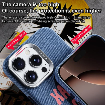 Beautiful Series Denim Texture Full Coverage Magnetic Phone Case, For iPhone 16 Pro, For iPhone 16 Plus, For iPhone 16, For iPhone 15 Pro Max