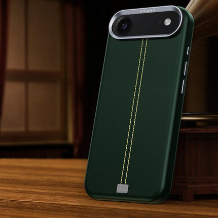 Jazz Series Retro Vegan Leather Textured Metal Frame Magnetic Phone Case, For iPhone 17 Pro Max, For iPhone 17 Pro, For iPhone 17, For iPhone Air