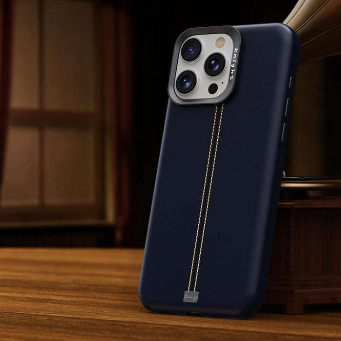 Jazz Series Retro Vegan Leather Textured Metal Frame Magnetic Phone Case, For iPhone 15 Pro Max, For iPhone 15 Pro, For iPhone 15 Plus / 14 Plus, For iPhone 15