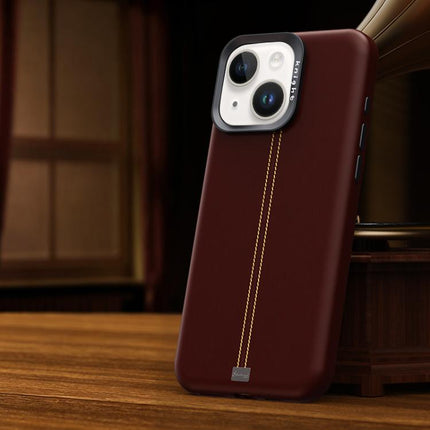 Jazz Series Retro Vegan Leather Textured Metal Frame Magnetic Phone Case, For iPhone 14 / 13, For iPhone 14 Pro, For iPhone 14 Pro Max, For iPhone 13 Pro Max