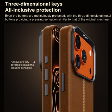Jazz Series Retro Vegan Leather Textured Metal Frame Magnetic Phone Case, For iPhone 17 Pro Max, For iPhone 17 Pro, For iPhone 17, For iPhone Air