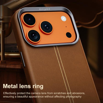 Jazz Series Retro Vegan Leather Textured Metal Frame Magnetic Phone Case, For iPhone 15 Pro Max, For iPhone 15 Pro, For iPhone 15 Plus / 14 Plus, For iPhone 15
