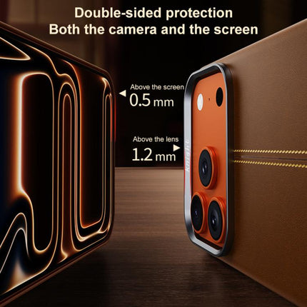 Jazz Series Retro Vegan Leather Textured Metal Frame Magnetic Phone Case, For iPhone 15 Pro Max, For iPhone 15 Pro, For iPhone 15 Plus / 14 Plus, For iPhone 15